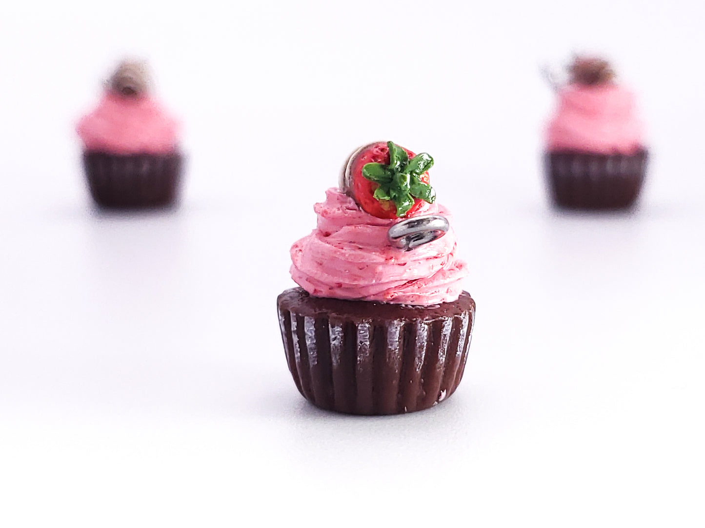 Chocolate Strawberry Cupcake Earrings