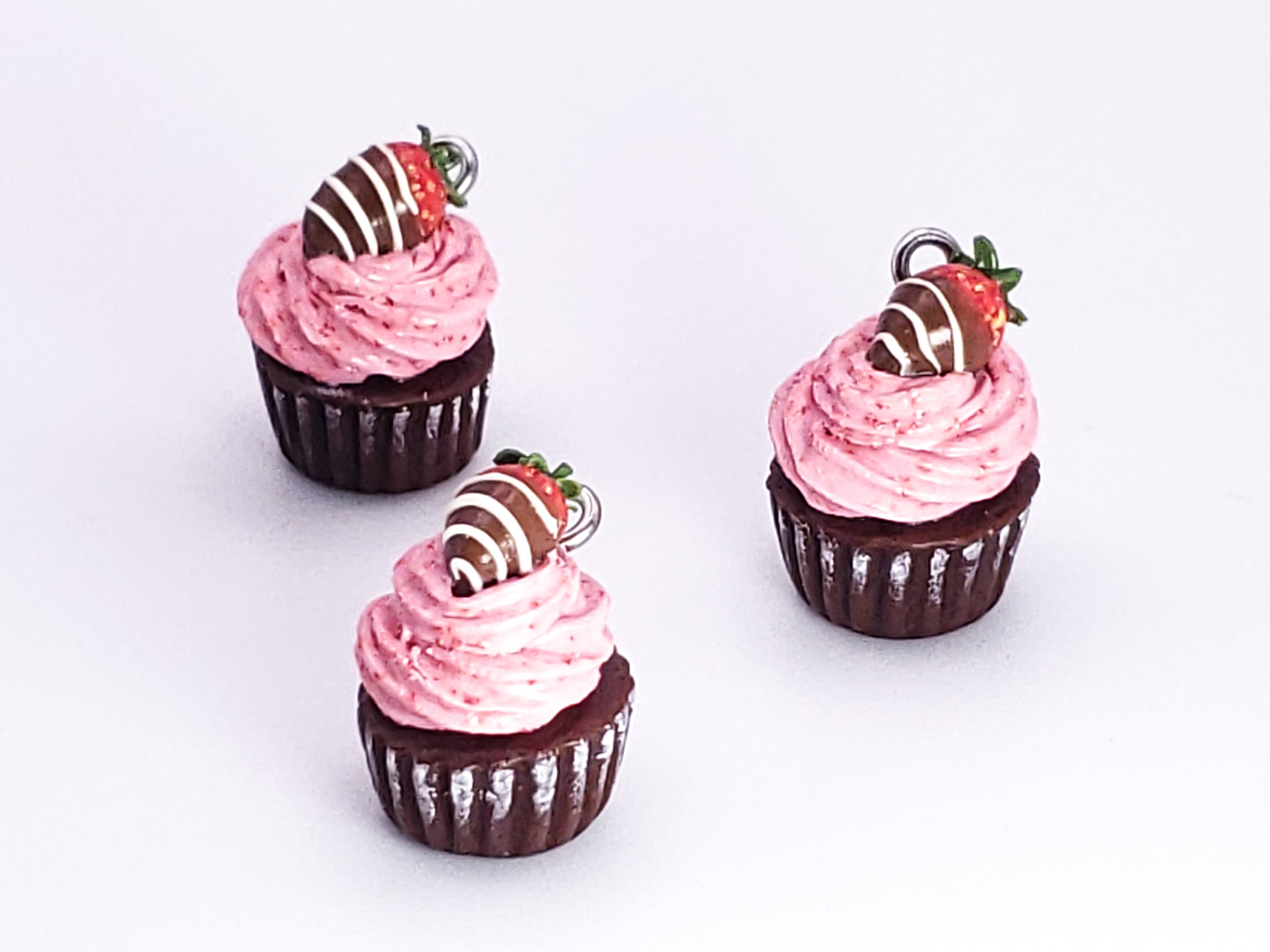 Chocolate Strawberry Cupcake Earrings