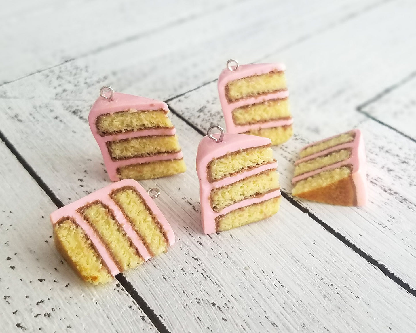 Pink Butter Cake Slice Necklace