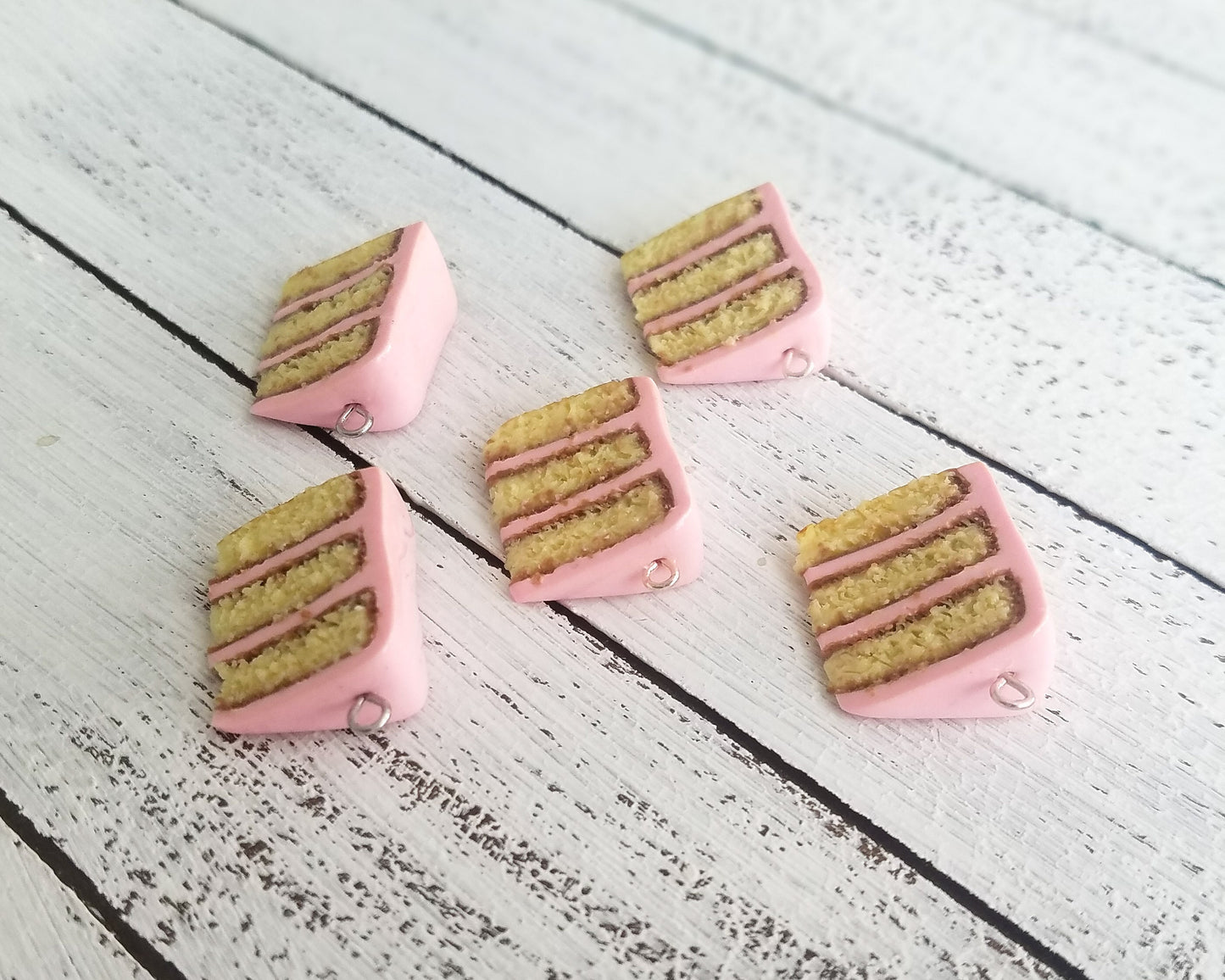 Pink Butter Cake Slice Necklace