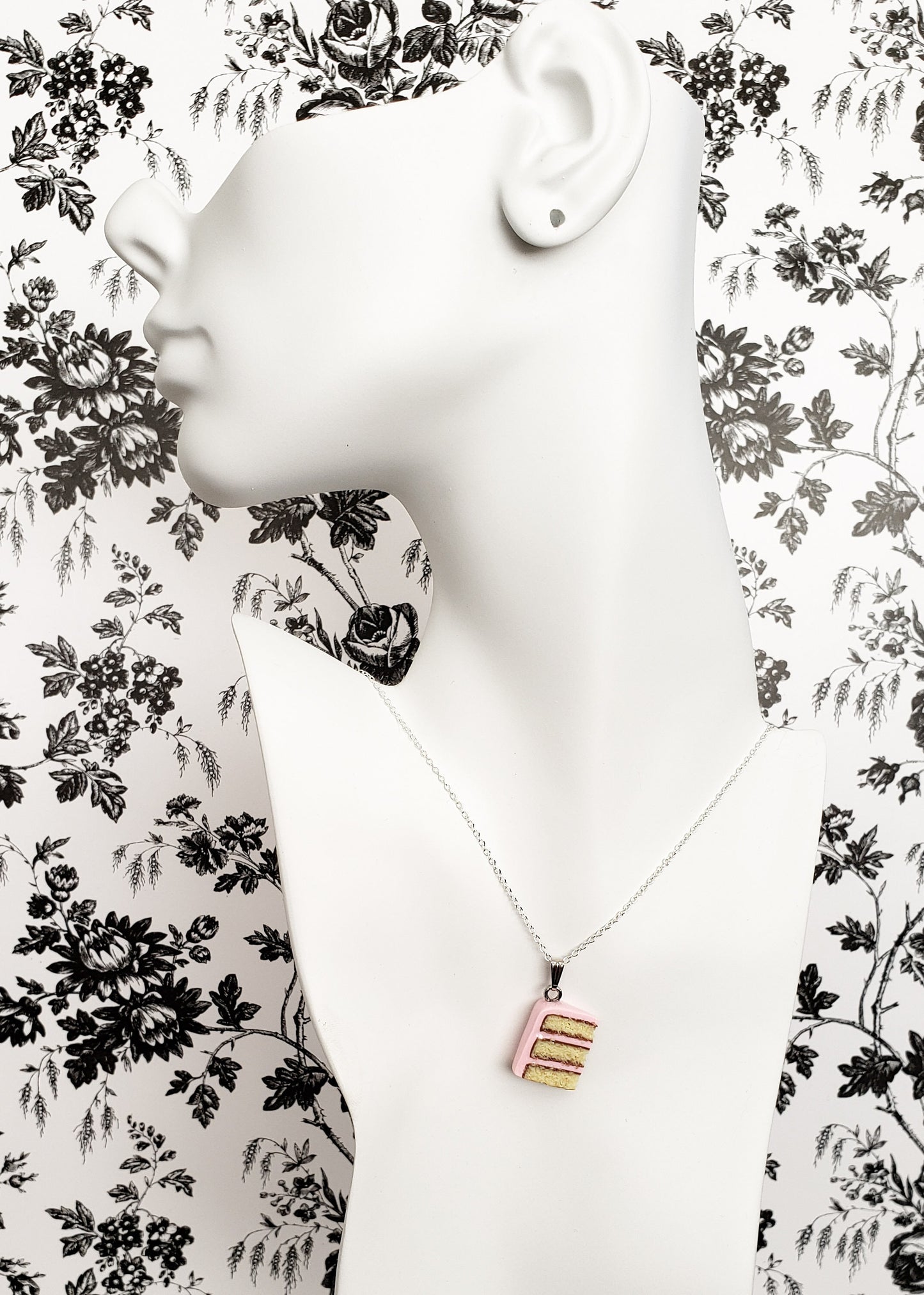 Pink Butter Cake Slice Necklace