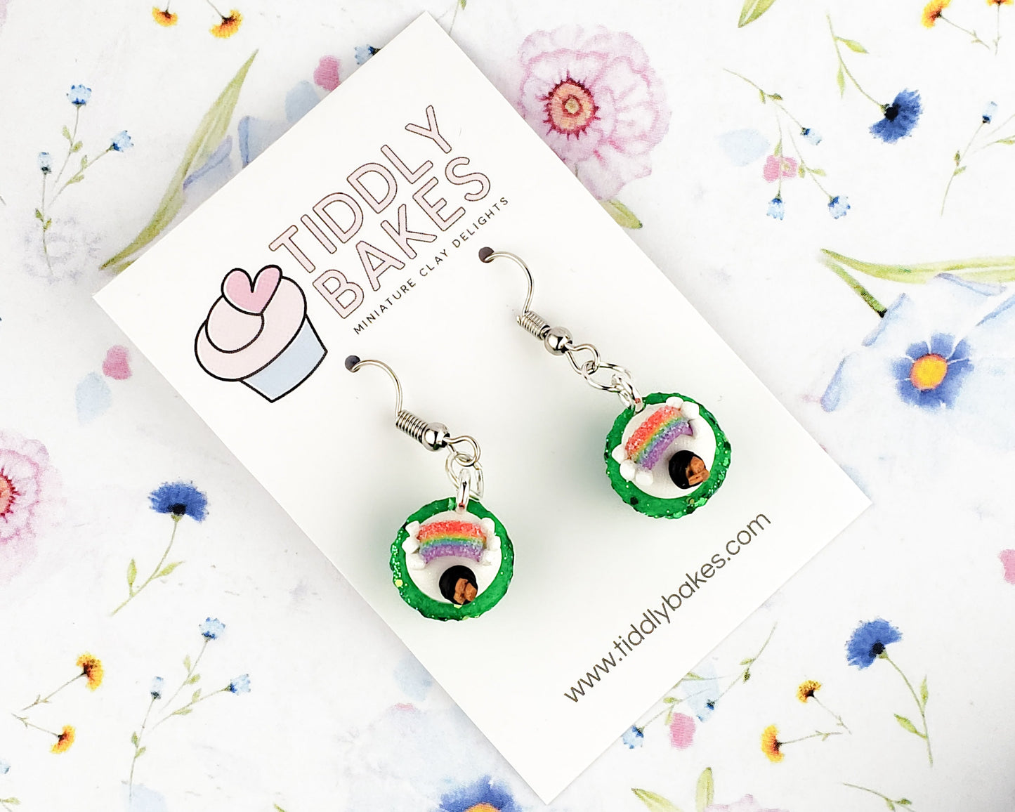 St. Patrick's Day Cupcake Earrings
