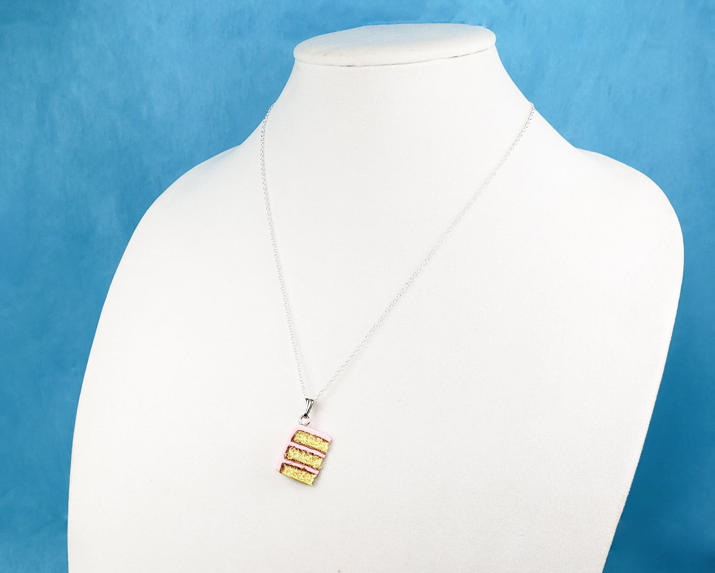 Pink Butter Cake Slice Necklace
