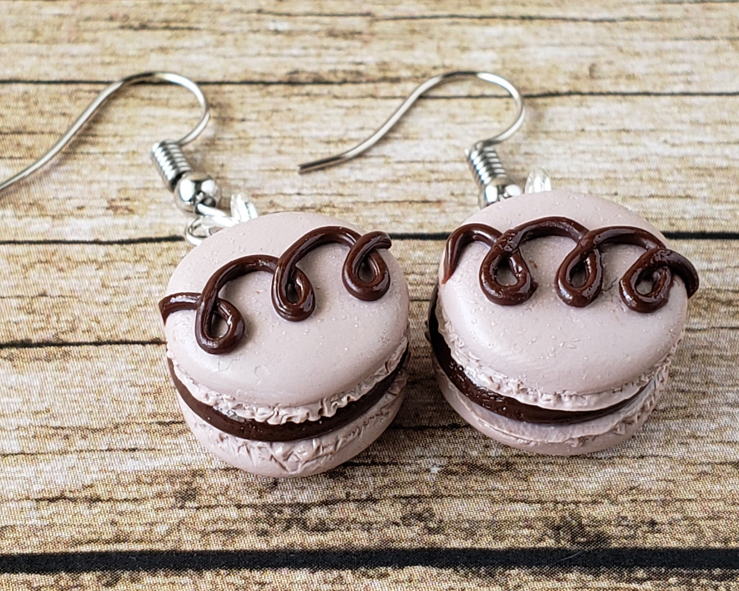 Chocolate Macaron Earrings