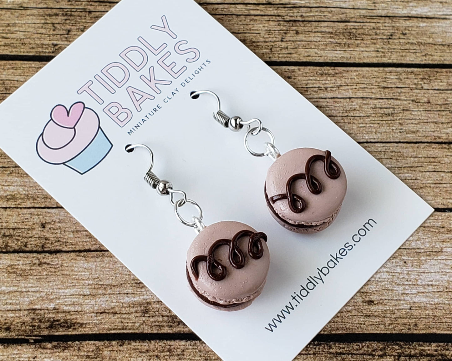 Chocolate Macaron Earrings