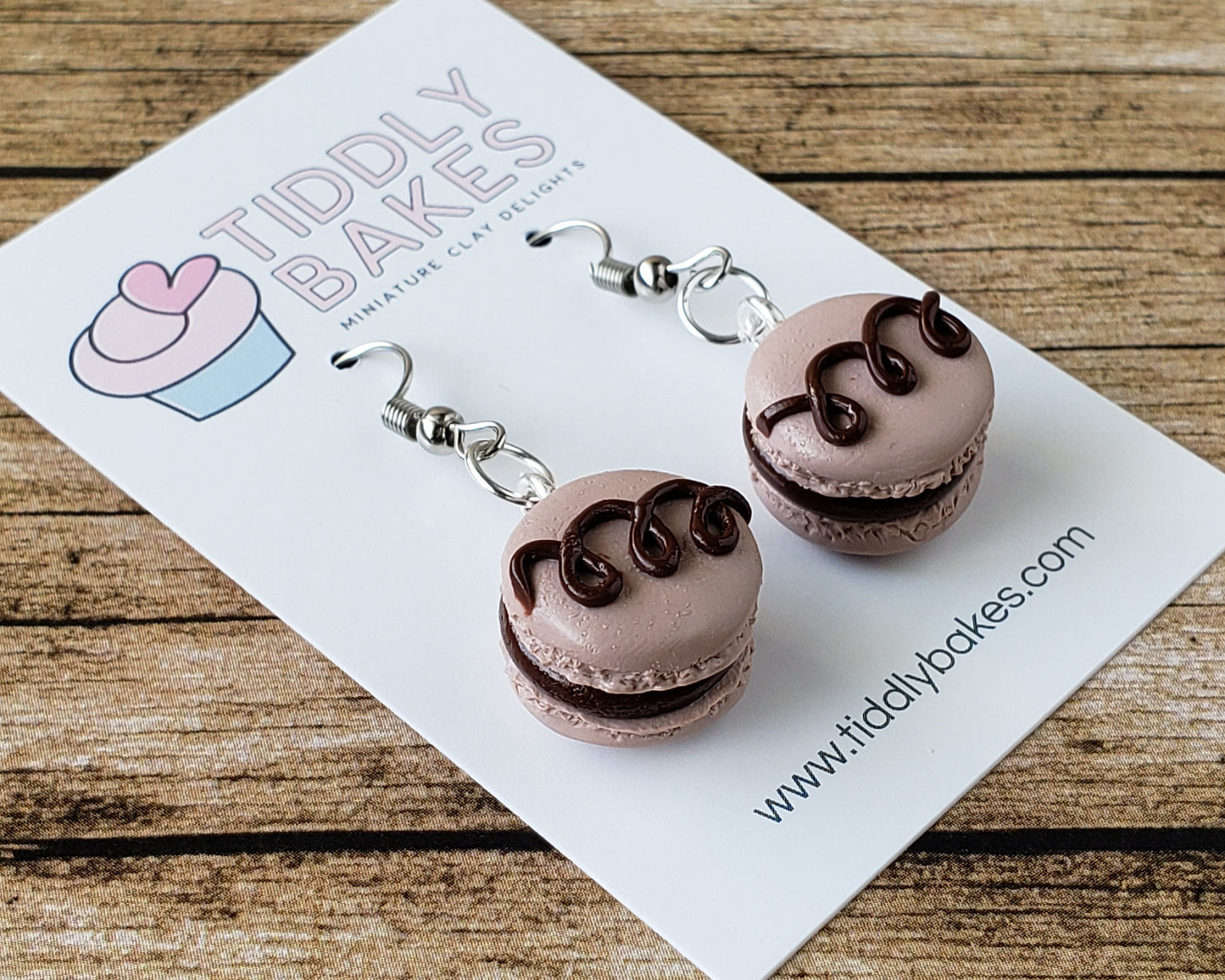 Chocolate Macaron Earrings