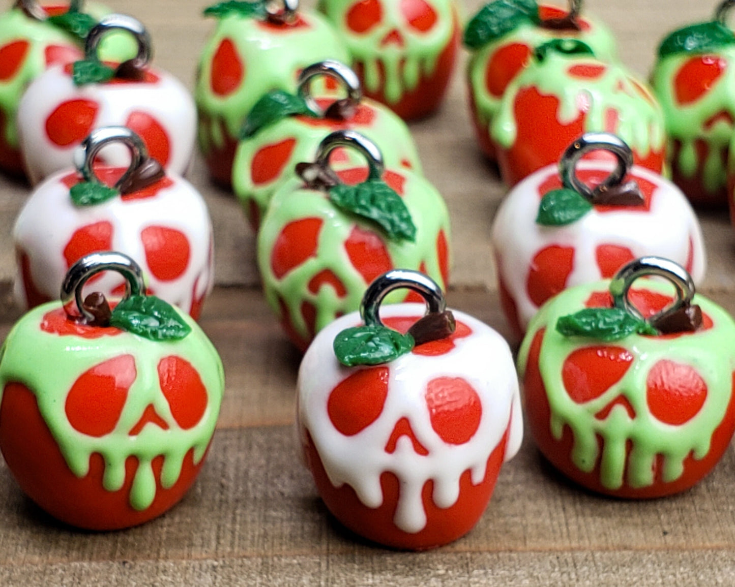 Red and White Poisoned Apple Charm