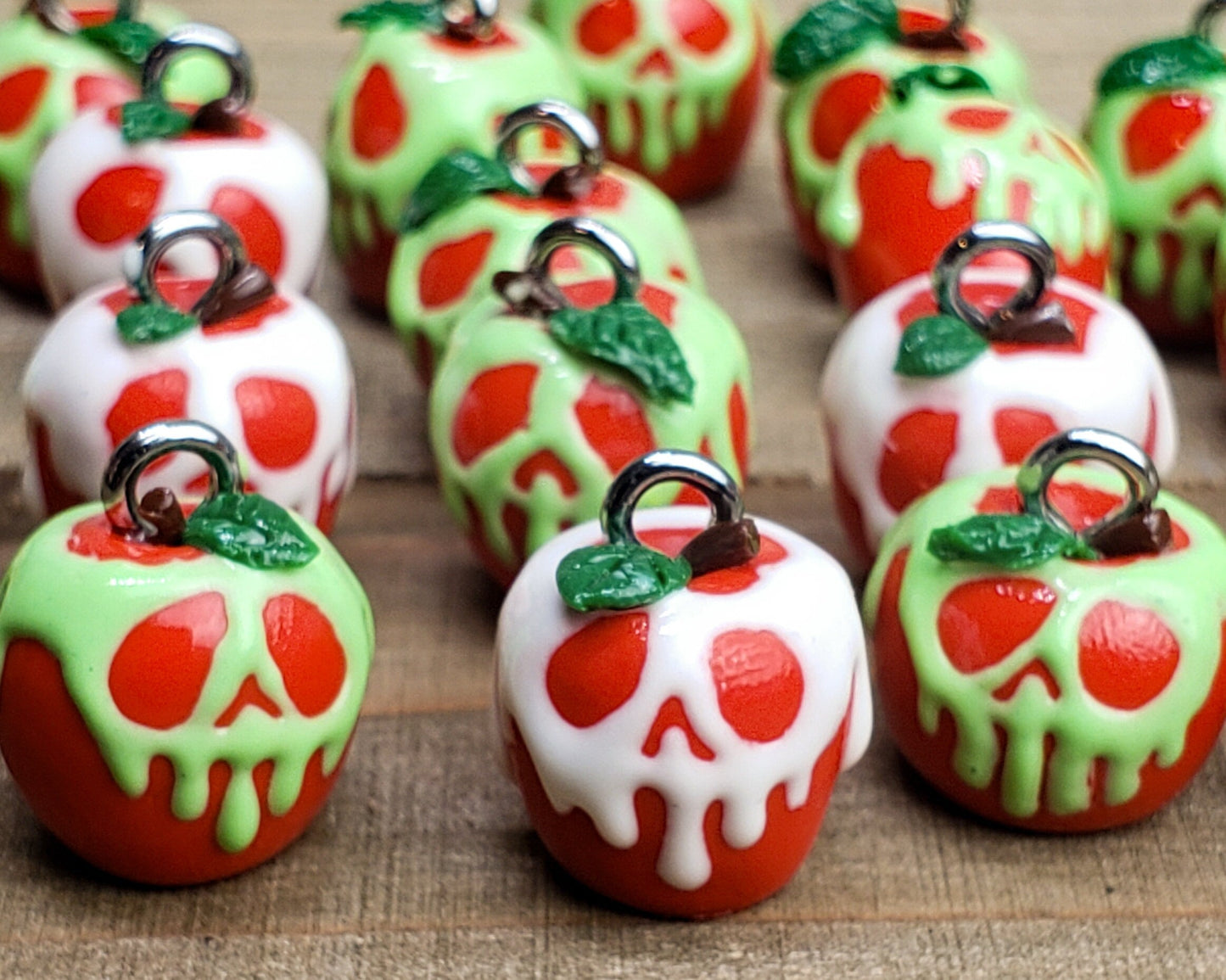 Red and Green Poisoned Apple Charm