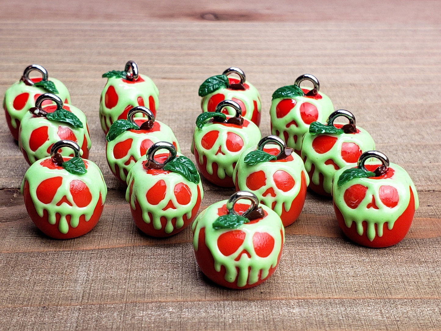 Red and Green Poisoned Apple Charm