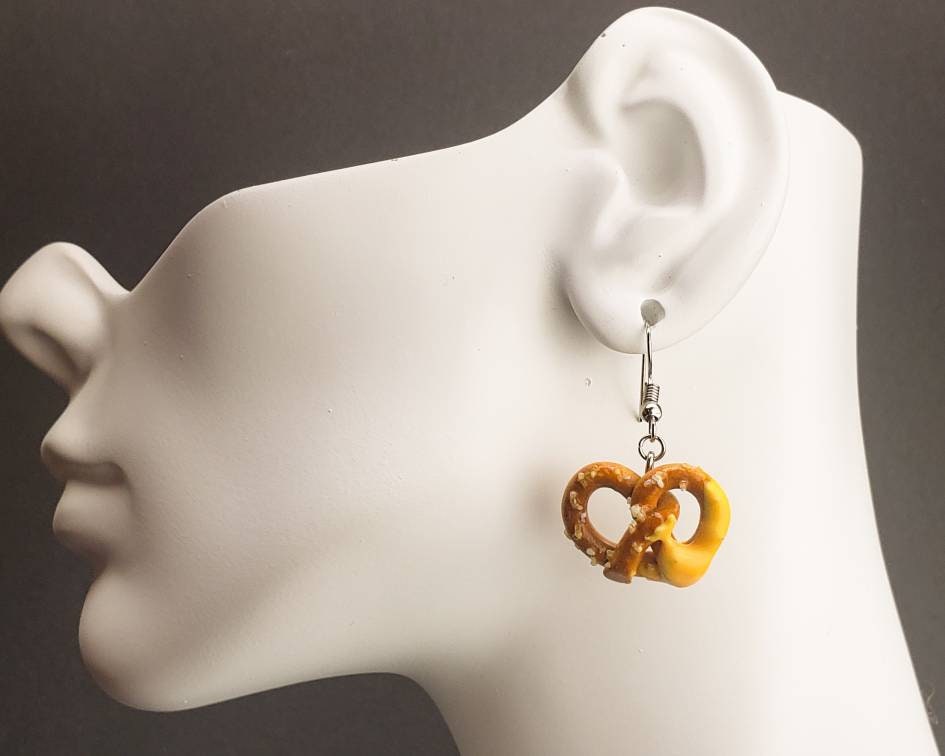 Cheese Dipped Pretzel Earrings