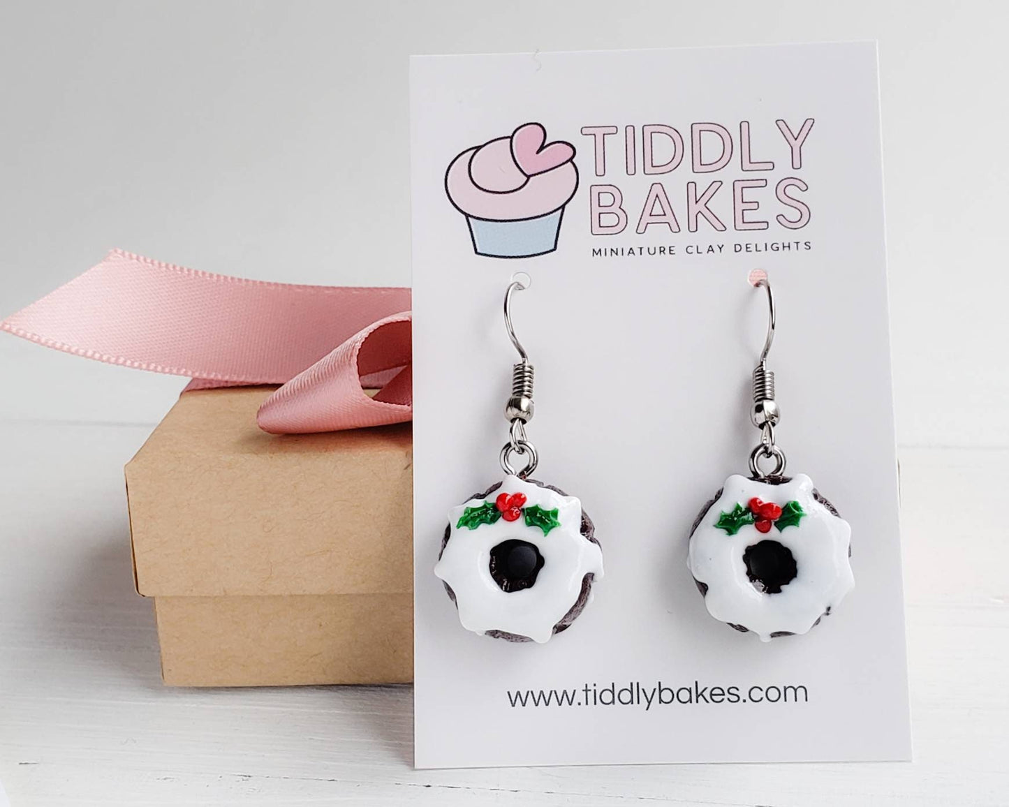 Christmas Chocolate Bundt Cake Earrings