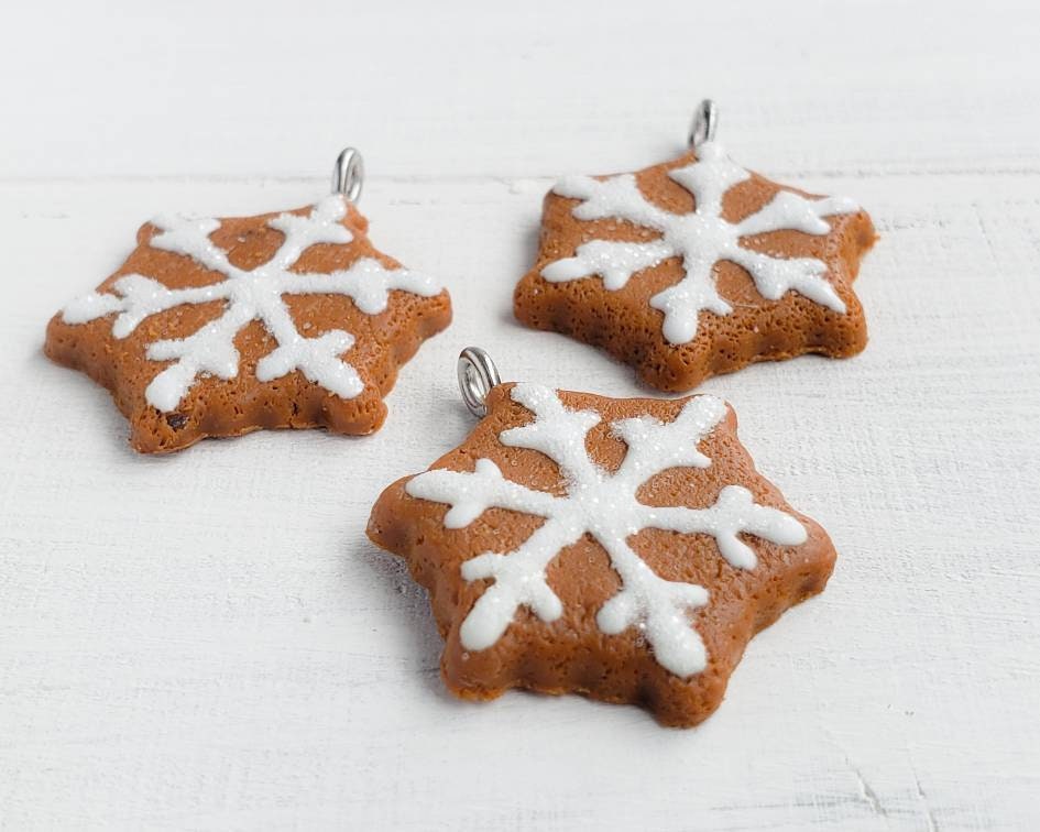 Snowflake Gingerbread Cookie Charm