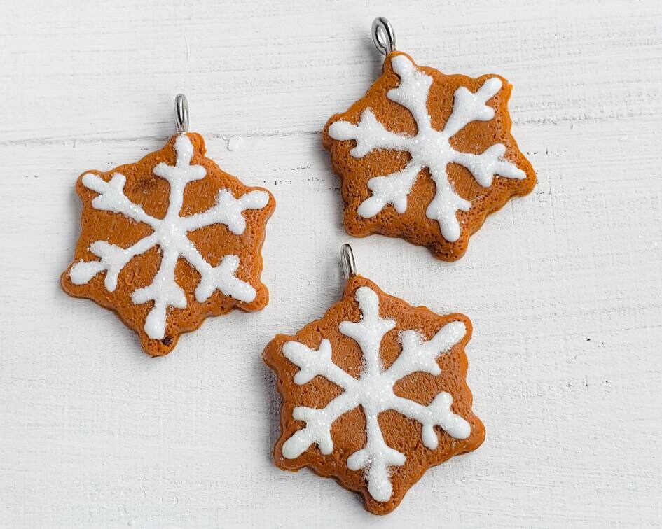 Snowflake Gingerbread Cookie Charm