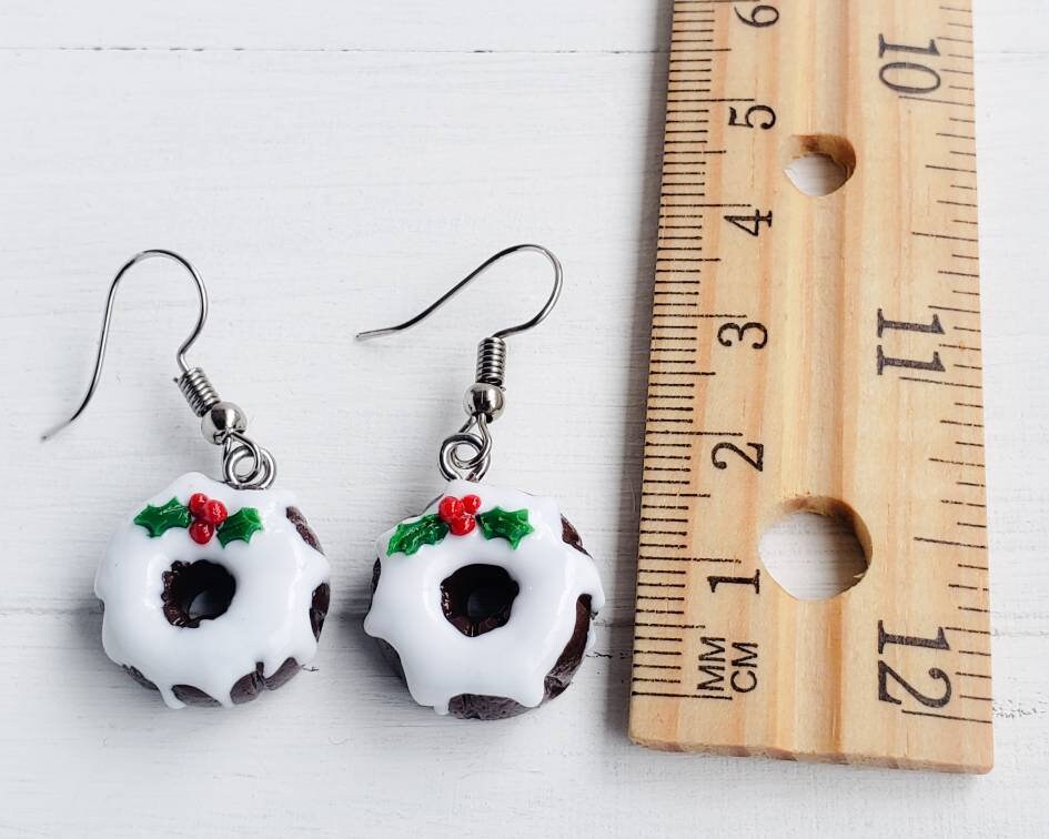 Christmas Chocolate Bundt Cake Earrings