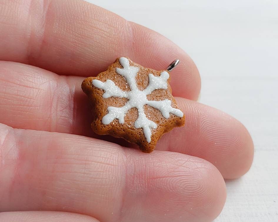 Snowflake Gingerbread Cookie Earrings