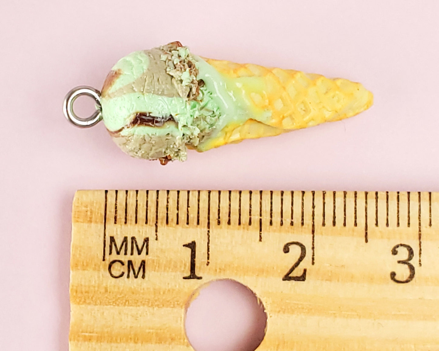 Mint Chocolate Fudge Swirl Waffle Icecream Cone