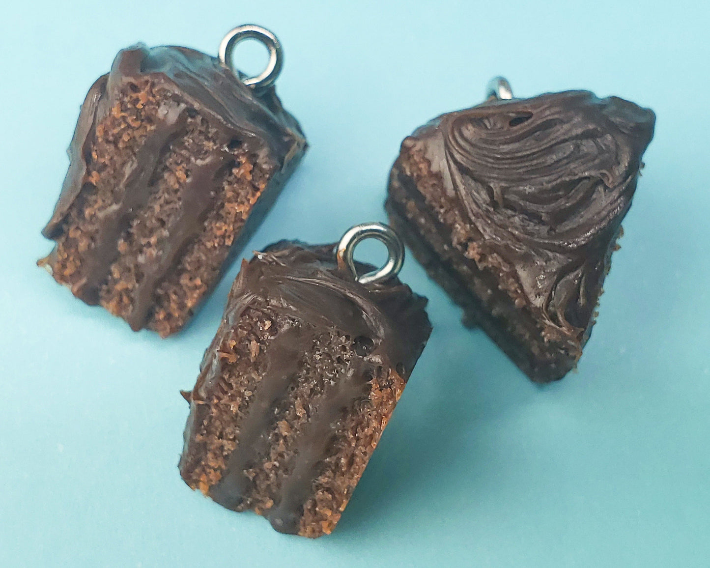 Chocolate Fudge Cake Slice Earrings