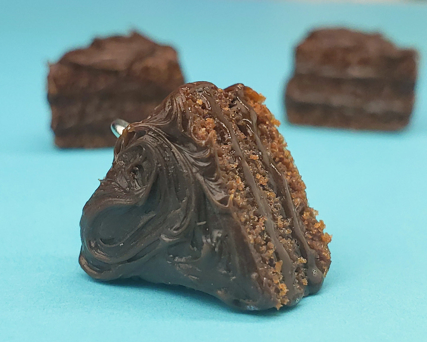 Chocolate Fudge Cake Slice Charm