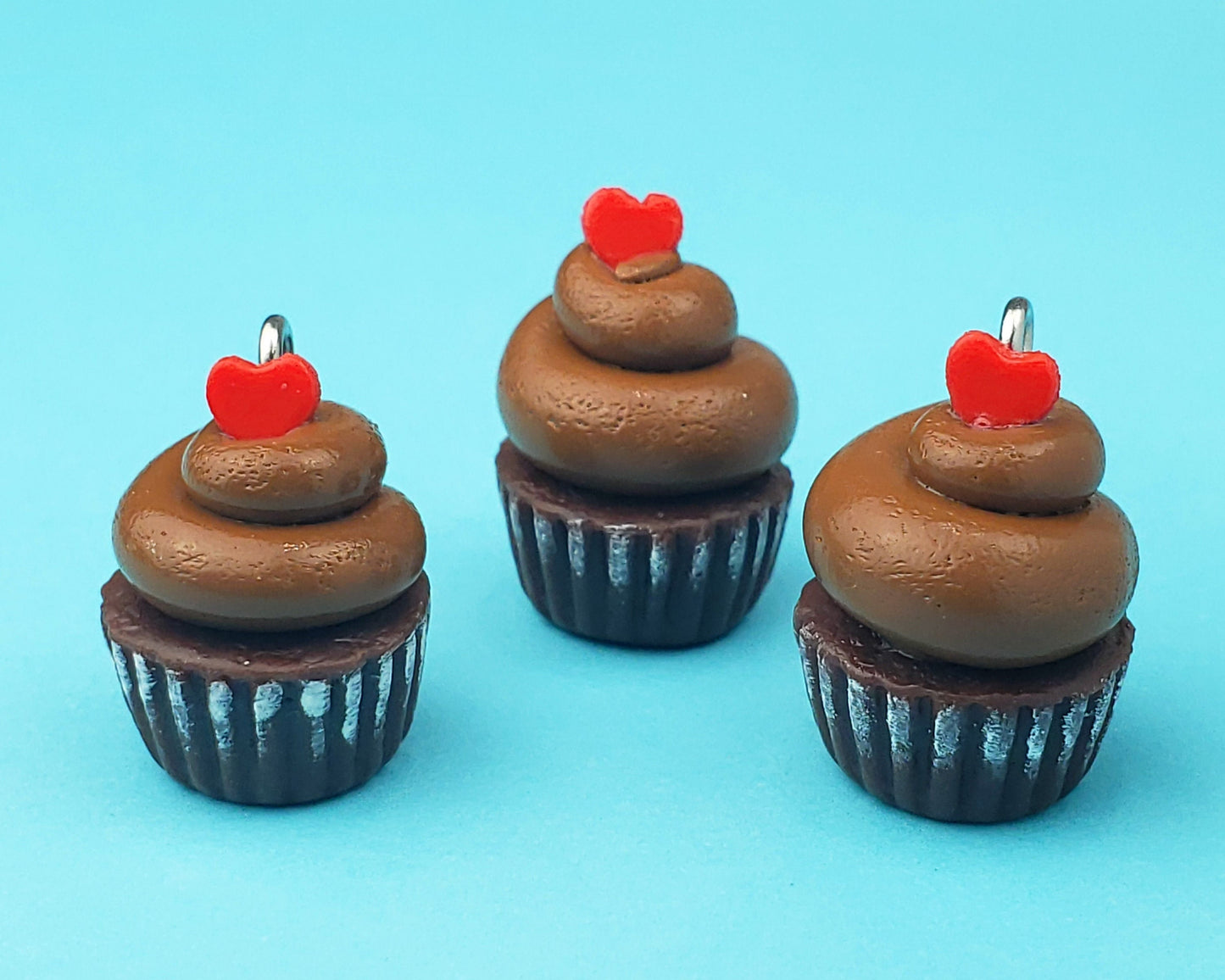 Chocolate Heart Cupcake Earrings