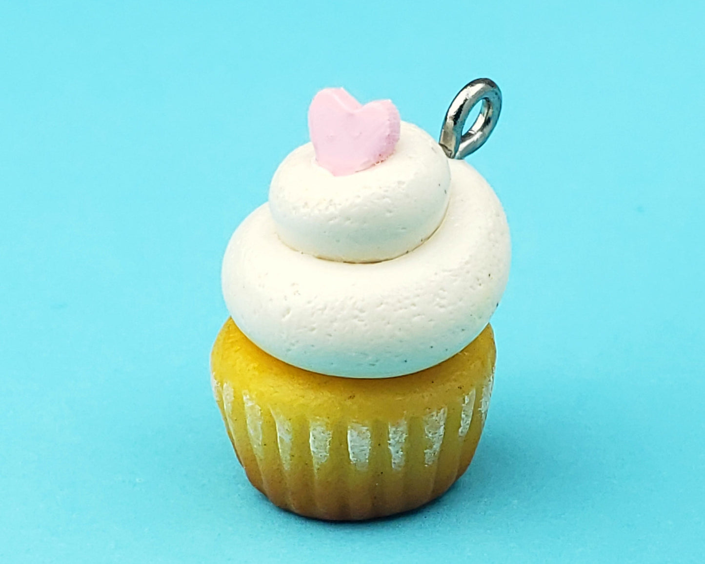 Vanilla Heart Cupcake Charm
