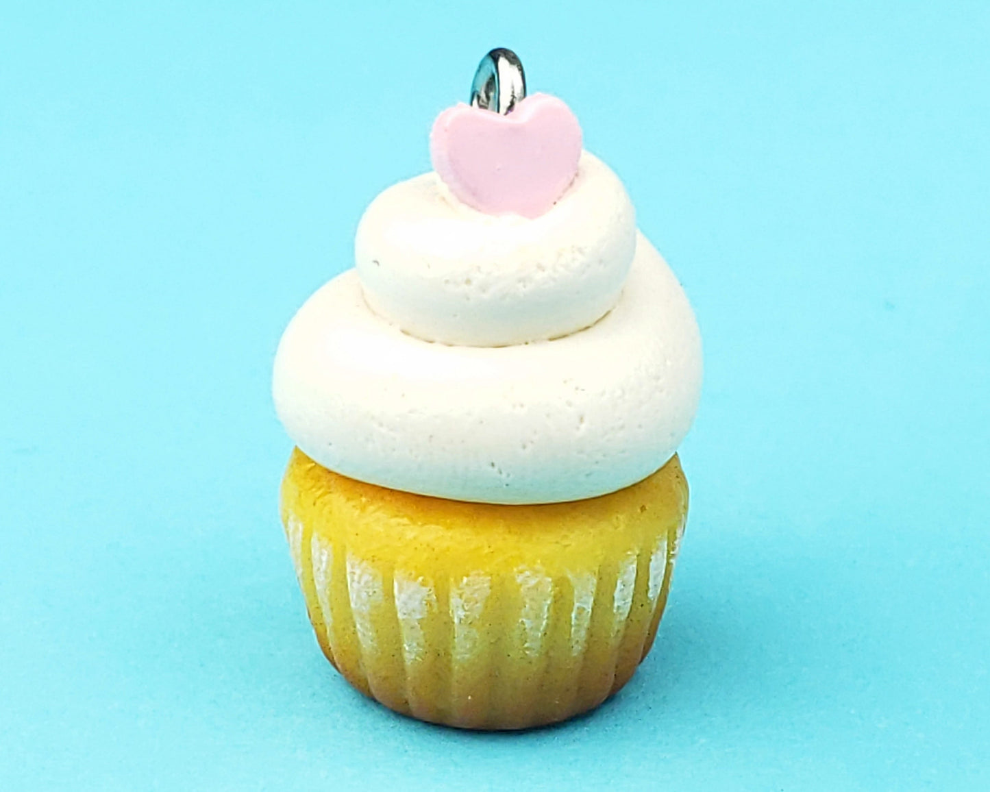 Vanilla Heart Cupcake Charm