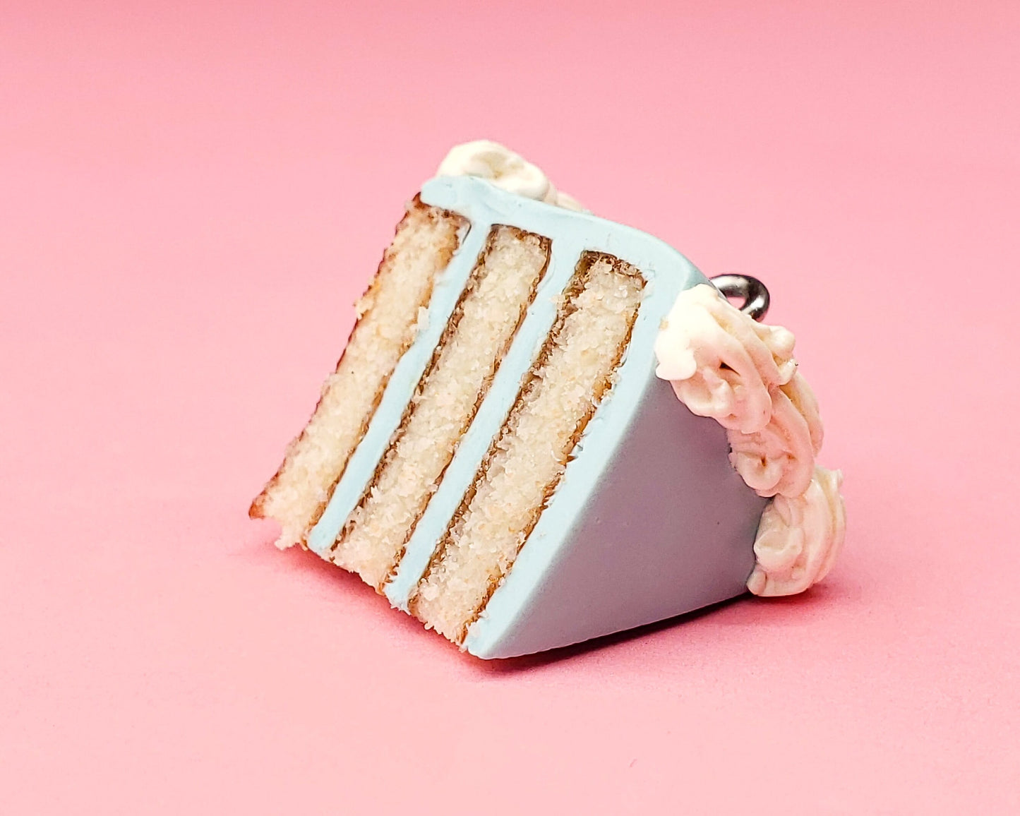 Blue Birthday Cake Slice Charm