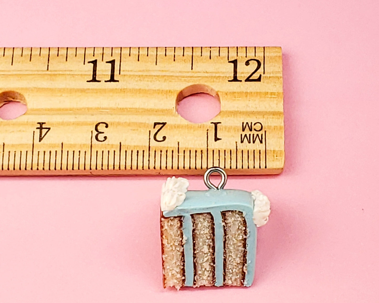 Blue Birthday Cake Slice Charm