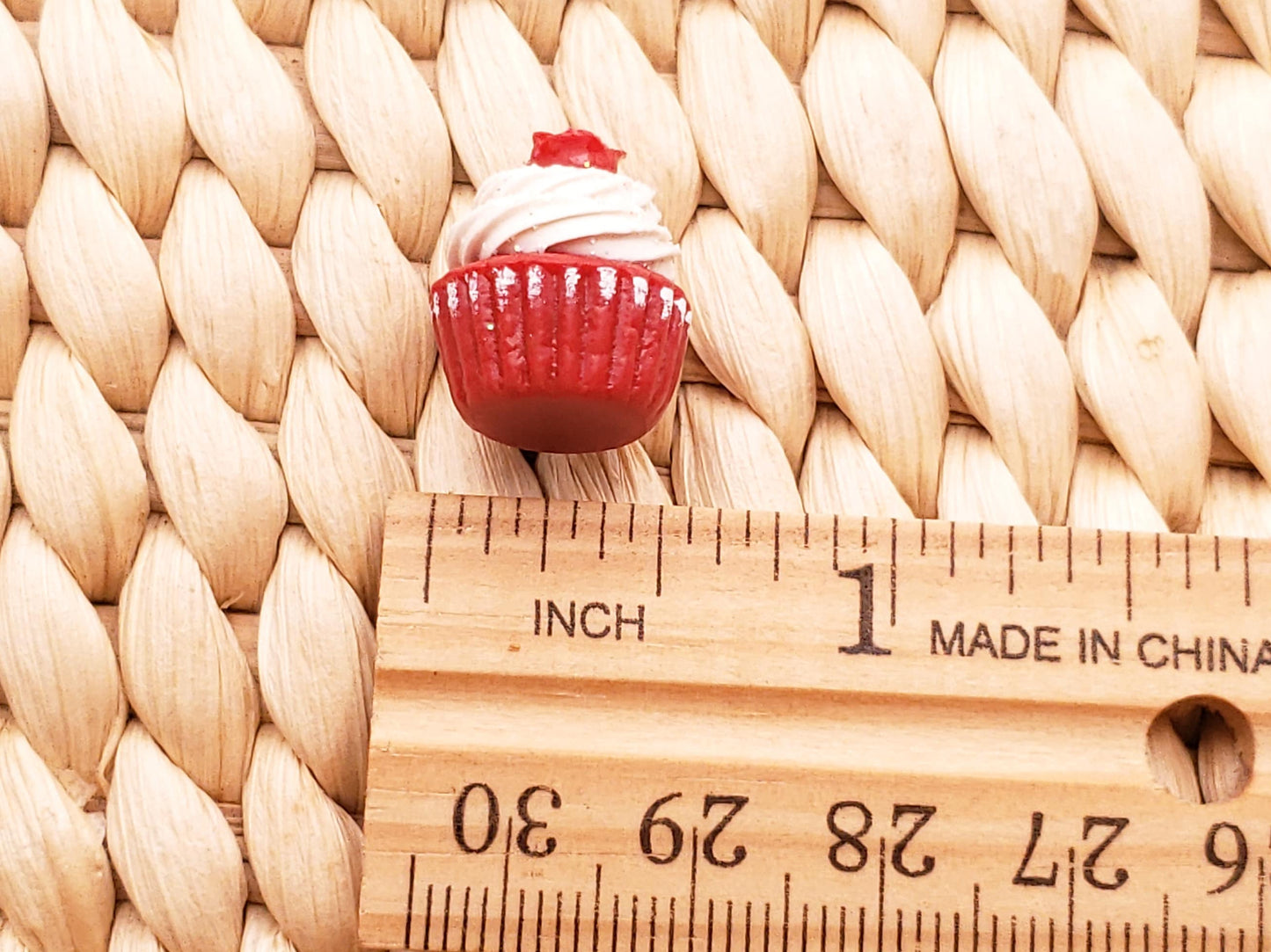 Red Velvet Rose Cupcake Earrings
