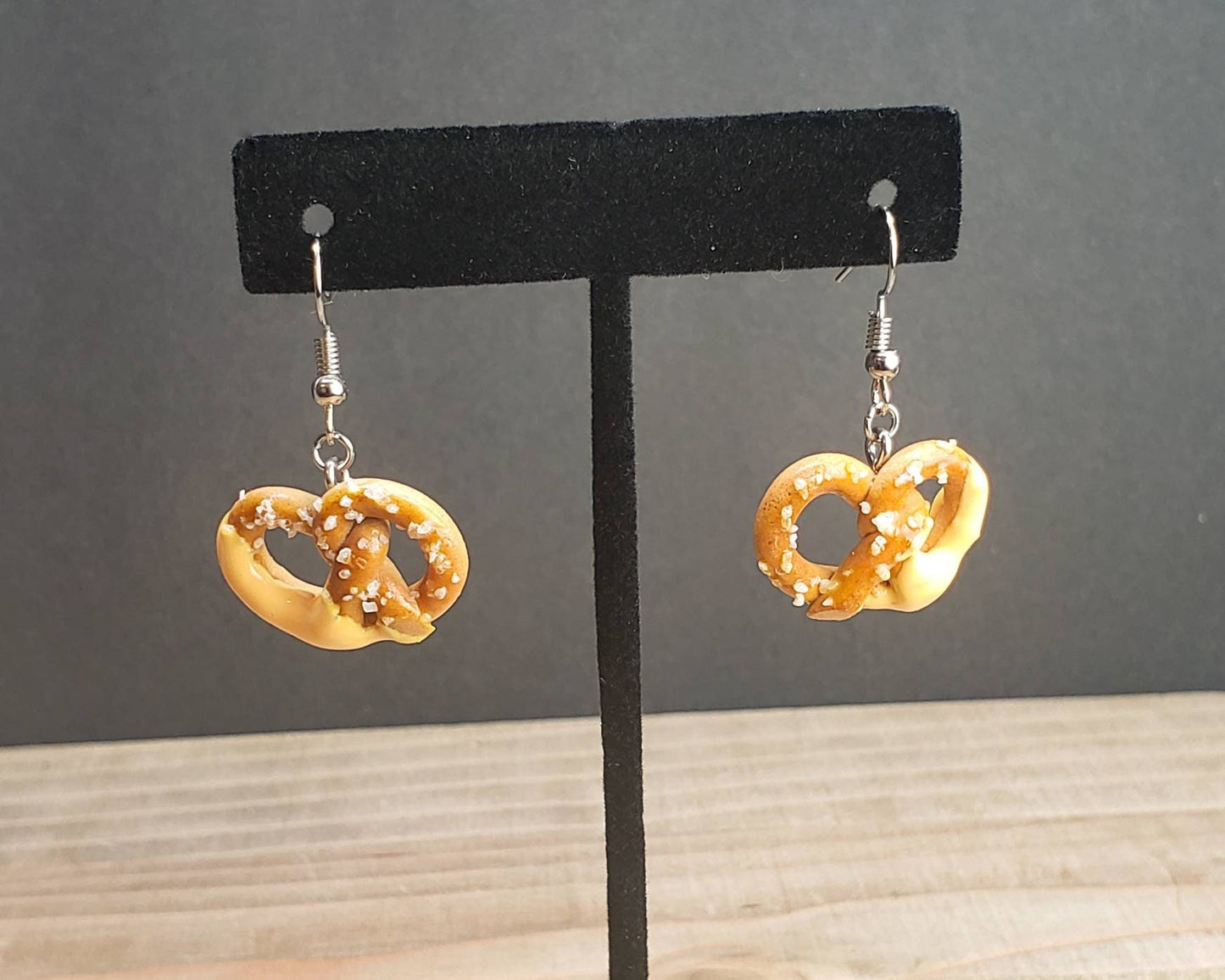 Cheese Dipped Pretzel Earrings