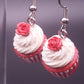 Red Velvet Rose Cupcake Earrings